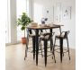 Tabouret de bar en métal laqué et bois d'orme huilé (Lot de 4) - AUBRY GASPARD