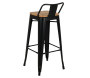 Tabouret de bar en métal laqué et bois d'orme huilé (Lot de 2) - AUB-7210