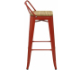 Tabouret de bar en métal laqué et bois d'orme huilé (Lot de 2)