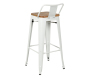 Tabouret de bar en métal laqué et bois d'orme huilé (Lot de 2) - AUB-7209