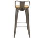 Tabouret de bar en métal laqué et bois d'orme huilé (Lot de 4) - 5
