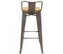 Tabouret de bar en métal laqué et bois d'orme huilé (Lot de 4) - 5