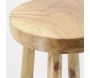 Tabouret rond en teck massif - Arden - AUB-6509