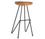 Tabouret de bar en teck et métal Elanga - AUB-4110