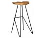 Tabouret de bar en teck et métal Elanga