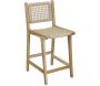 Tabouret bar en teck naturel et cannage BAIA (Lot de 2) - AUBRY GASPARD