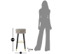 Tabouret de bar en tissu et métal Paris 35 x 74 cm - MAU-0808