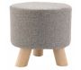 Tabouret bas en coton et bois