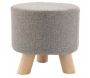 Tabouret bas en coton et bois