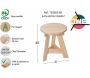 Tabouret bas en pin massif One - AST-0185