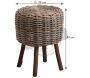 Tabouret bas en poelet gris et bois - AUBRY GASPARD