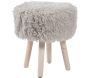 Tabouret bas en polyester pieds en pin Moogli