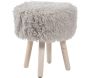 Tabouret bas en polyester pieds en pin Moogli