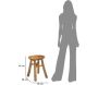 Tabouret bas en teck Sel 35 x 30 x 42 cm - MAU-0438