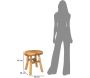 Tabouret bas en teck 40 x 32 x 42 cm - MAU-0437