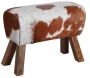 Tabouret rectangulaire en peau de vache