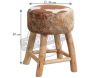 Tabouret en bois et peau de vache - AUBRY GASPARD