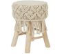 Tabouret en bois et tissu Boho