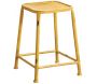 Tabouret carré en métal jaune
