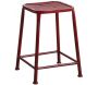 Tabouret carré en métal rouge
