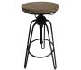 Tabouret en fer et sapin hauteur ajustable Usine