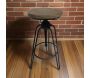 Tabouret en fer et sapin hauteur ajustable Usine - ANTIC LINE CRéATIONS