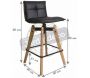 Tabouret haut design avec pieds en chêne - 
