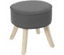 Tabouret en lin et bois Roméo (Lot de 2) - CMP-2922