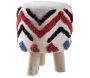 Tabouret 3 pieds en coton tufté
