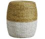 Tabouret rond en jacinthe bicolore