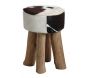 Tabouret rond en peau de vache