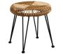 Tabouret soleil en rotin naturel