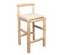 Tabouret haut en branches de teck naturel