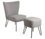 Tabouret en tissu gris Capiton - AUBRY GASPARD