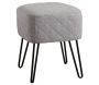 Tabouret en tissu gris Capiton