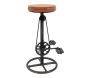 Tabouret vélo vintage en cuir de chèvre