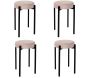Tabouret en velours empilable Bubble (Lot de 4)