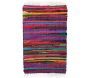 Tapis en coton et polyester rayures colorées 70 x 30 cm