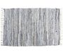 Tapis en jeans et cuir argenté