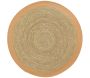 Tapis en jonc 120 cm naturel bordure colorée