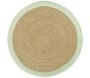 Tapis en jonc 120 cm naturel bordure colorée