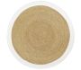 Tapis en jonc 120 cm naturel bordure colorée