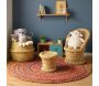 Tapis rond coloré en jute et en coton India Ø 120 - AUBRY GASPARD