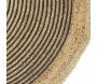 Tapis rond en jute et coton noir - AUB-4455