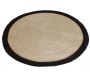 Tapis rond jute naturelle avec bords noirs