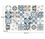 Tapis en vinyle effet carreaux de ciment mosaïque bleu beige - 27,31