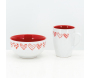 Tasse en grès blanc avec coeur rouge - 7,90