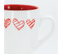 Tasse en grès blanc avec coeur rouge - AUB-3551
