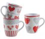 Mug en grès coeur rouge (Lot de 3)