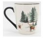 Vaisselle en porcelaine décor Cerf et Sapin, style fait main - 37,90